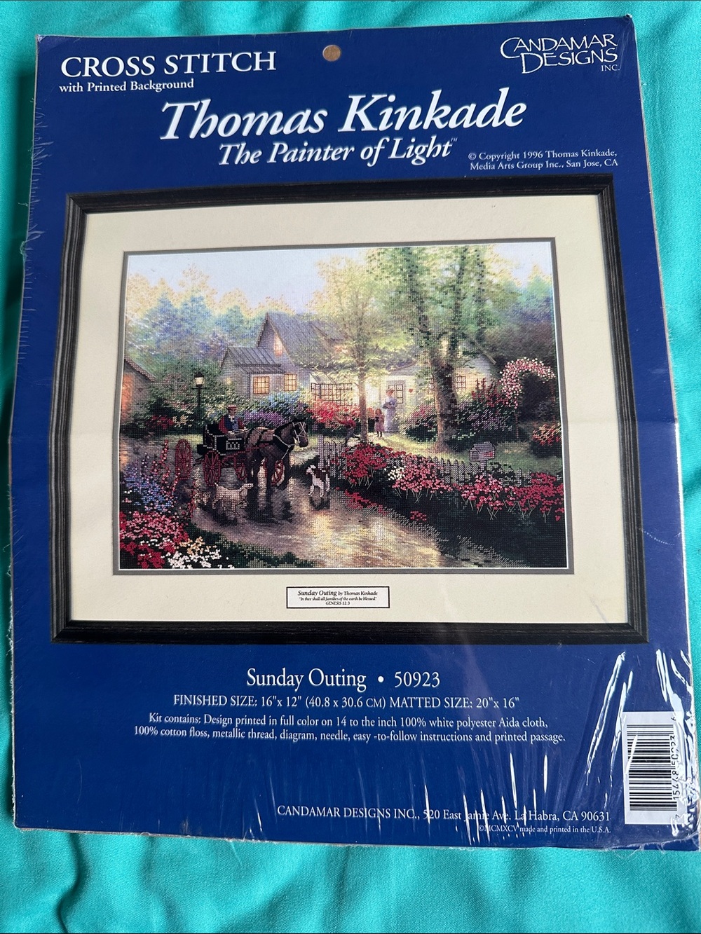 Thomas Kinkade 'Sunday Outing' Cross Stitch Wall Art Kit - Multicolor